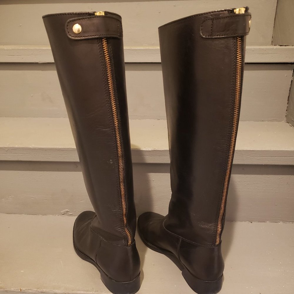 J CREW Black Leather Riding Boots 02960
